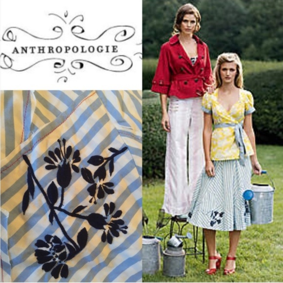 Anthropologie Dresses & Skirts - Lithe Anthropologie Hazel Hedge Skirt Embroidered